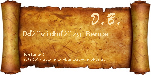 Dávidházy Bence névjegykártya