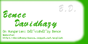 bence davidhazy business card